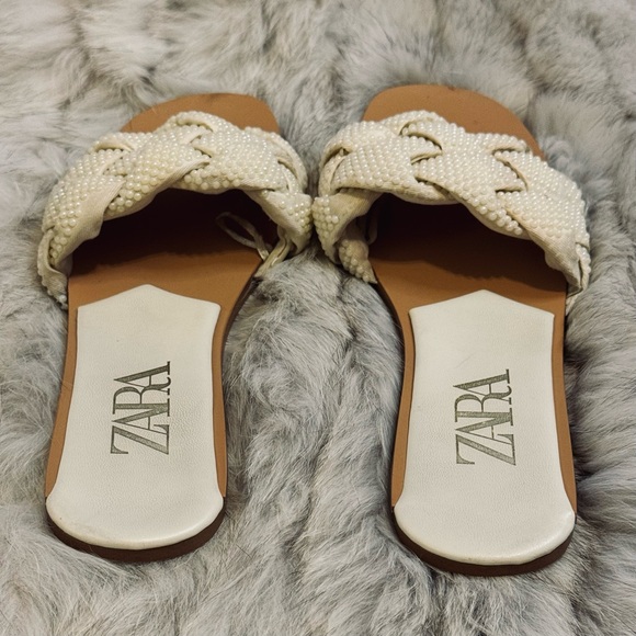 Zara Cream Woven Sandals - Picture 4 of 8